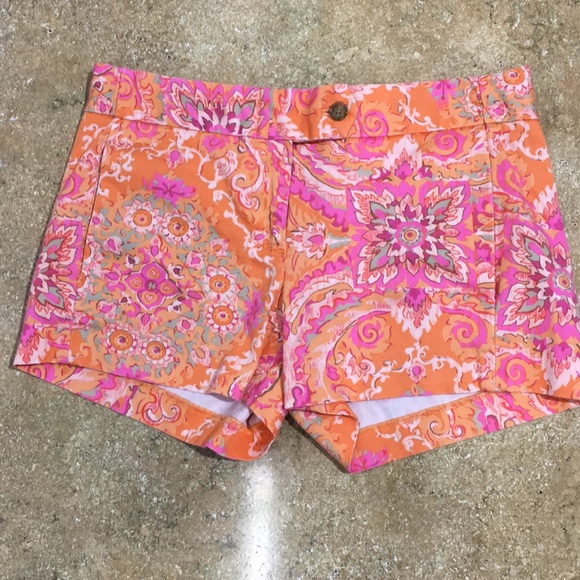 J. Crew Pants - J. Crew Pink & Orange Paisley Chino Shorts
